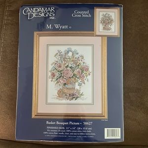 Counted Cross Stitch Kit ,Candamar Designs INC, Basket Bouquet Picture